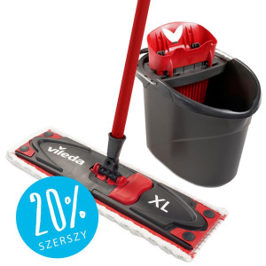 Vileda UltraMax XL BOX zestaw zawiera: stelaż, mop płaski,  kij oraz wiadro.