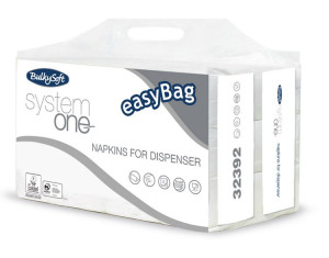 Serwetki dyspenserowe BulkySoft Excellence system ONE, 2 warstwy, kolor biały, celuloza, wymiar 19 x 11 cm, 6000 szt.