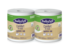 Czyściwo papierowe BulkySoft Comfort De-inked, 2 warstwy, kolor biały, celuloza z recyklingu, długość roli 168m. 1 rola/op.