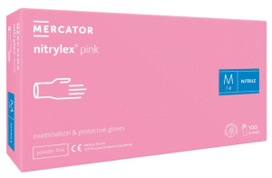 Rękawiczki NITRYLOWE różowe Nitrylex Pink op. 100szt. Rozmiar S