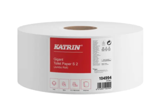 Papier toaletowy jumbo Katrin 2 warstwy, kolor biały, celuloza, długość 130m, 12 rolek/op
