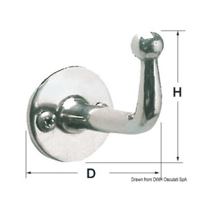 Osculati Gancio in fusione AISI 316 Gancetto inox 29x32 mm