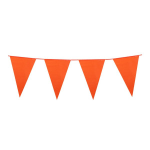 Holland Girlande Wimpelkette 10 Meter mit 20 orangen Wimpeln