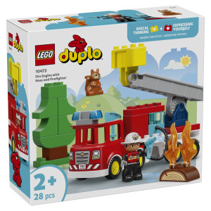 Lego Brandbil med slange og brandmand 10473 - 28 dele - DUPLO Town