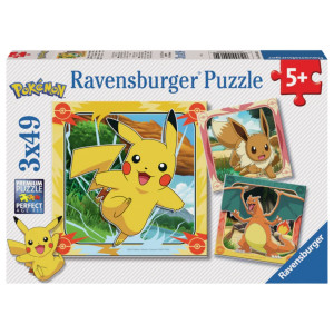 Ravensburger Puslespil med Pokémon - 3x49 brikker