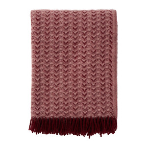 Klippan Uldplaid - 130x200 cm - 100% Lammeuld - Ilse Bordeaux Pink
