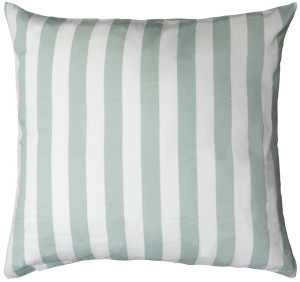 By Night Pudebetræk 60x63 cm - 100% bomuldssatin - Nordic Stripe - Mint farvet striber
