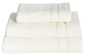 Borg Living Håndklæde - 50x100 cm - Hvidt - 100% Bomuld - Frotte håndklæde fra