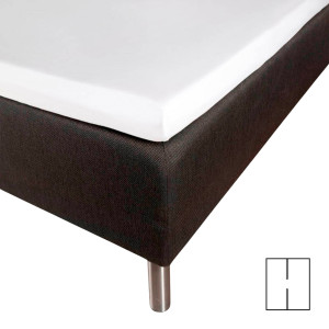 Night &amp; Day Kuvertlagen med H-split 180x210 cm - Splitlængde 80 cm- Hvid - 100% Bomuldssatin -