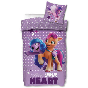Licens My little pony sengetøj - 150x210 cm - Follow your heart - 2 i 1 design - Sengesæt i 100% bomuld