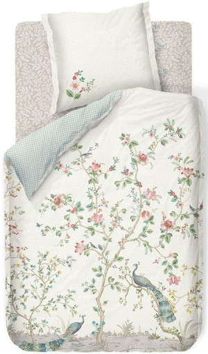 Pip studio sengetøj - 140x200 cm - Okinawa white - Blomstret sengetøj - Dobbeltsidet sengesæt - 100% bomuld