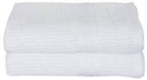 Borg Living Håndklæder - Pakke á 2 stk. 50x100 cm - Hvide - 100% Bomuld