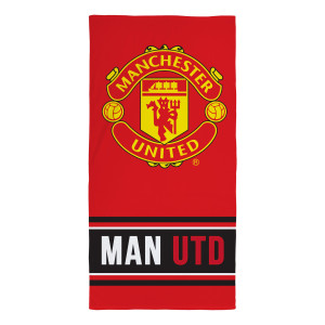 Licens Manchester United håndklæde - 70x140 cm - 100% bomuld - Blødt badehåndklæde med Manchester United logo