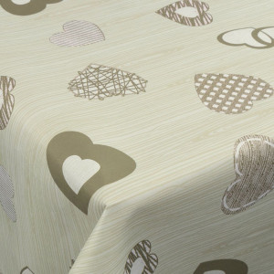 Borg Living Tekstil voksdug - 140 cm bred - Green Hearts - Voksdug med akrylbelægning