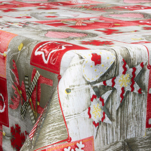 Borg Living Tekstil voksdug - 140 cm bred - Juledug - Christmas Hearts - Voksdug med akrylbelægning