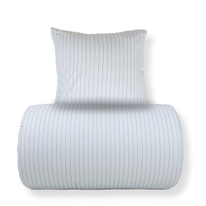 Nordstrand Home Dobbelt sengetøj 200x200 cm - 100% bomuld - Blå med brune striber