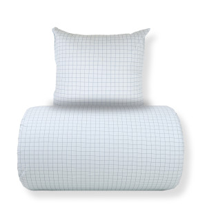Nordstrand Home Sengetøj 140x220 cm - 100% bomuld - Blåt med mørkeblå tern