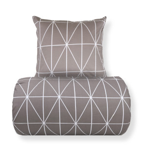 Nordstrand Home Dobbelt sengetøj 200x220 cm - 100% bomuld - Gråt med hvide harlekintern
