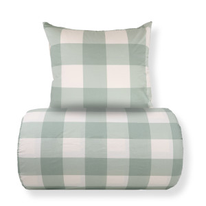 Nordstrand Home Dobbelt sengetøj 200x200 cm - 100% bomuld - Grønne tern