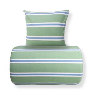 Nordstrand Home Dobbelt sengetøj 200x220 cm - Bomulds flonel - Grøn med striber