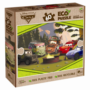 Disney Eco puslespil med Pixar Biler - dobbeltsidet puslespil - 60 brikker
