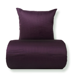 Borg Living Sengetøj 140x220 cm - 100% bomuldssatin - Klassisk lilla striber