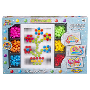 ART Stiftmosaik sæt - kreativ mosaikleg med farvede stifter - 180 dele