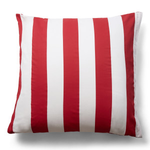 By Night Pudebetræk 60x63 cm - 100% bomuldssatin - Nordic Stripe - Brede røde striber