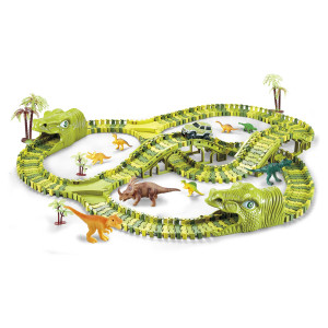 MultiTrack Dinosaur fleksibel racerbane med tunnel og bro - 240 dele
