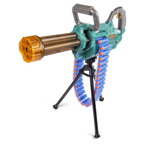 Pioneer Gatling Gun softbullet-gevær med lys og autofire - 40 skumpile - 52 cm