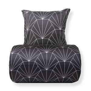 Borg Living Dobbelt sengetøj 240x220 cm - Bomuldssatin - Vendbart gråt Hexagon print