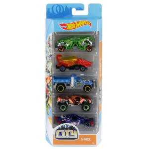 Hot Wheels basisbiler til racerbane og samling - 5-pak - 1:64