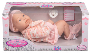 HOME-TEX Ida dukke 38 cm - Med tilbehør og lyserødt tøj