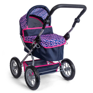 HOME-TEX Dukkevogn i metal og stof - Passer til 30-50 cm dukker