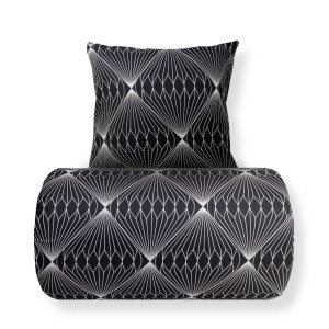 In Style Sengetøj 140x200 cm - Microfiber - Sort diamant print