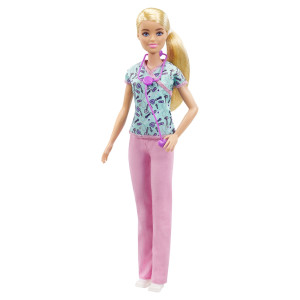 Barbie sygeplejerske dukke med stetoskop - 30 cm