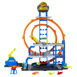 Hot Wheels Mega Garage Loop med bil, elevator og loop