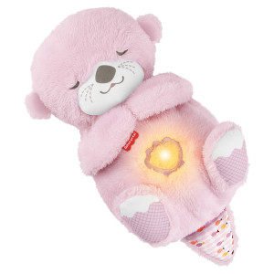 Fisher-Price & Snuggle lyserød odder sovebamse med beroligende lyde - 27 cm