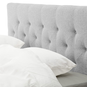 Nordstrand Home Sengegavl 160x150 cm - Lysegråt hovedgærde med knapper -