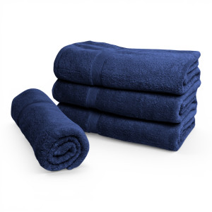 By Borg Økologisk håndklæde - 100% GOTS-certificeret bomuld - Badelagen 100x150 cm - Navy