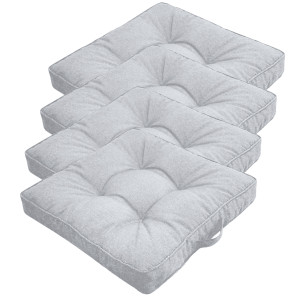 Nordstrand Home Futon hyndepakke til havestol 4 stk. - 7 cm bløde hynder - Grå havehynder til udendørs brug - Måler 50x50 cm -  stolehynder