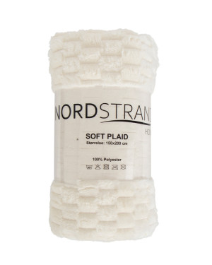 Nordstrand Home Fleece tæppe - vaffelstruktur - 150x200 cm - Blødt hvidt sofatæppe  -