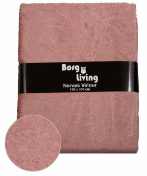 Borg Living Rosa velour dug - 9 meter dug - Nervøs velour - Blødt velour stof til borddug - Pakker med 3 meter