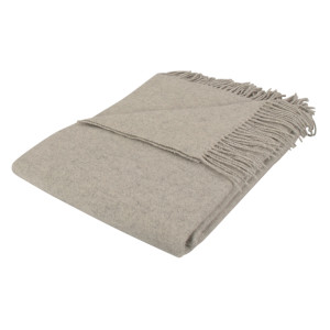 By Borg Uldplaid - 40% Cashmere - 130x200 cm - Ensfarvet lysegråt uldtæppe -  plaid