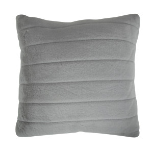 Nordstrand Home Pyntepude - 45x45 cm - Grå - Fake fur sofapude med striber -