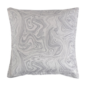 Borg Living Pudebetræk 60x63 cm - Bomuldssatin - Lysegråt marble print
