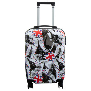 Borg Living Kabine kuffert - Hardcase letvægt kuffert - Trolley med motiv - London og Paris