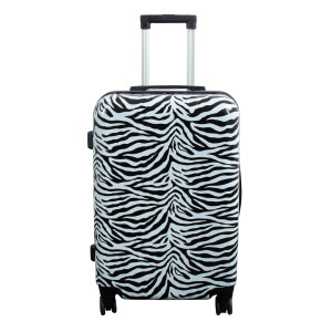 Borg Living Kuffert - Hardcase kuffert - Str. Medium - Kuffert med motiv - Zebra - Eksklusiv letvægt rejsekuffert