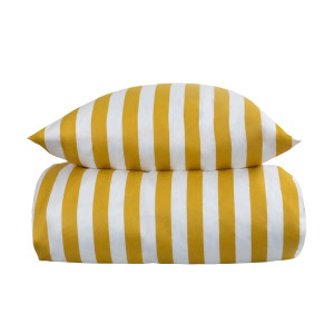 By Night Dobbelt sengetøj 240x220 cm - 100% bomuldssatin - Nordic Stripe - Gule striber