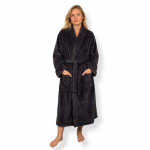 Nordstrand Home Morgenkåbe str. XXL/XXXL - 100% blød fleece - Mørkegrå